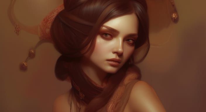 Elegant Kidnapped Woman: Detailed Digital Art