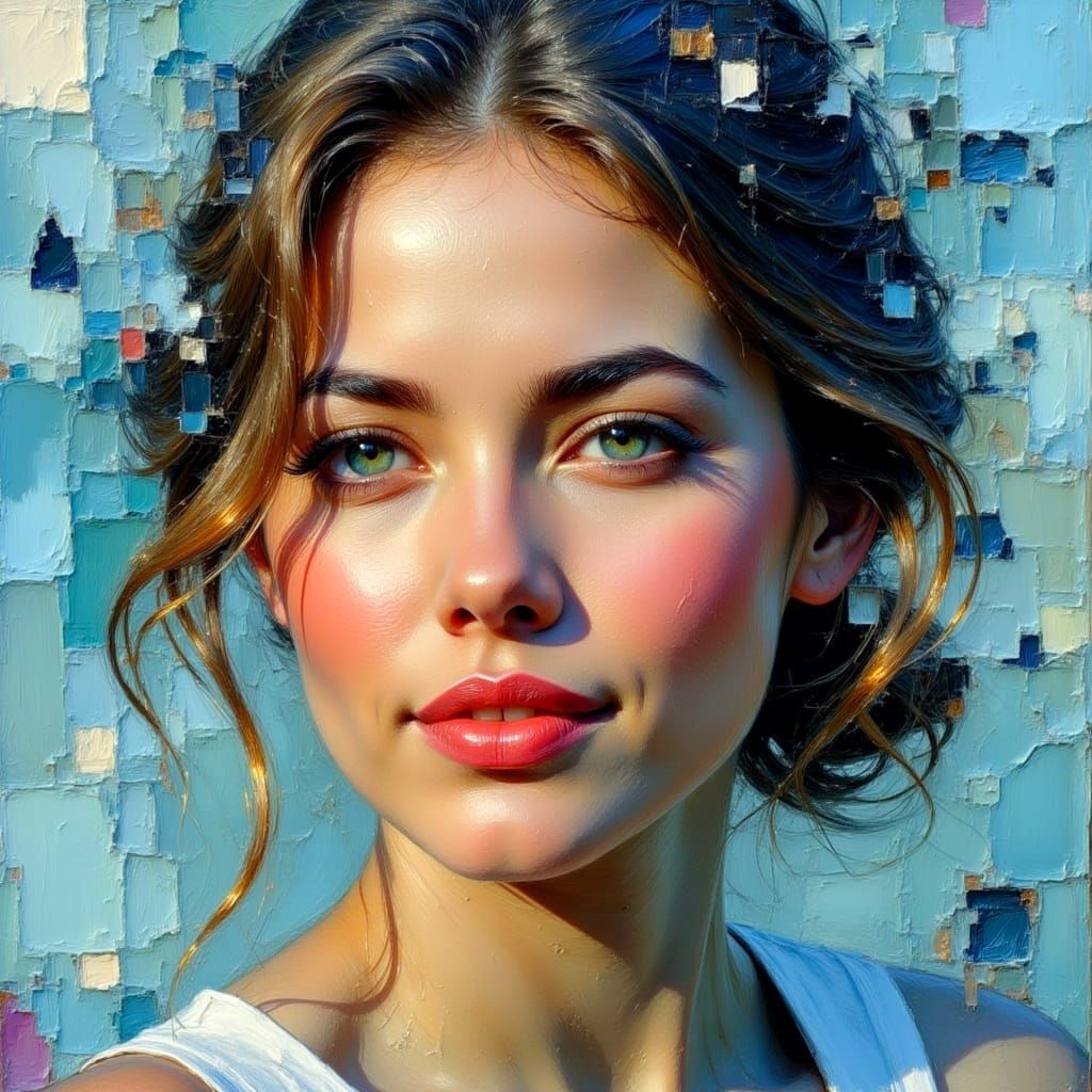 Impasto Portrait with Soft Focus and Brushstrokes