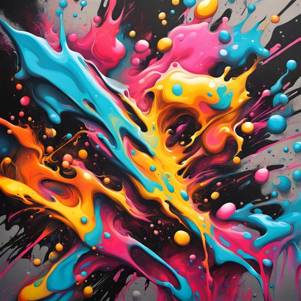 Colorful Abstract Graffiti Art in High Contrast