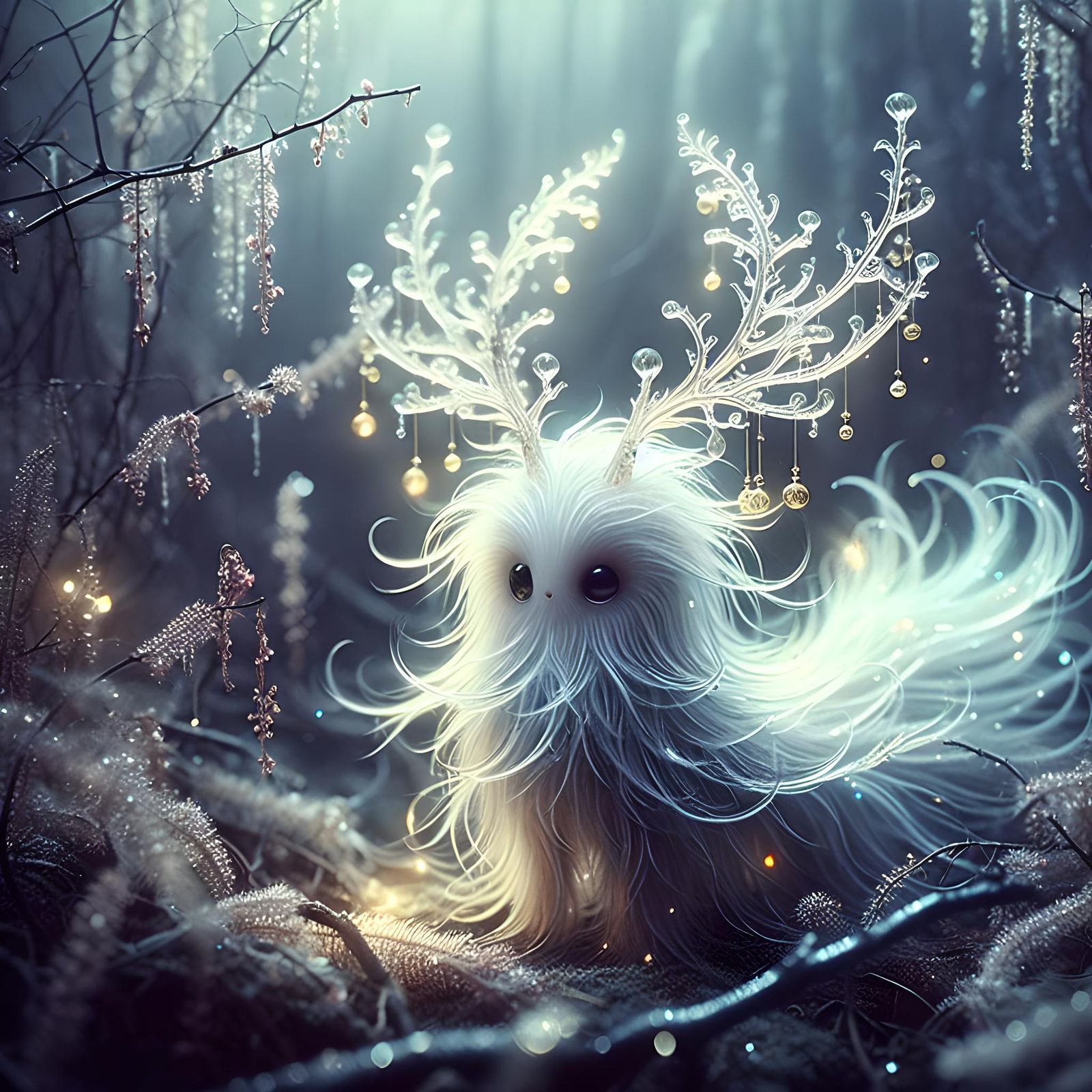Ethereal Forest Creature with Golden Bells