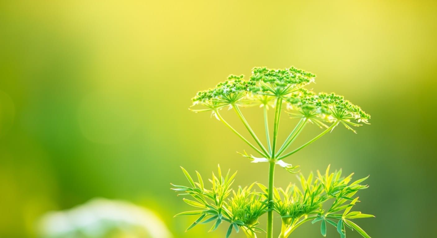 Green Plant in Impressionistic Botanical Style