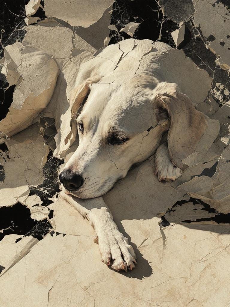 Dimensional Rifts with Impasto Textures in Wabi-Sabi Style