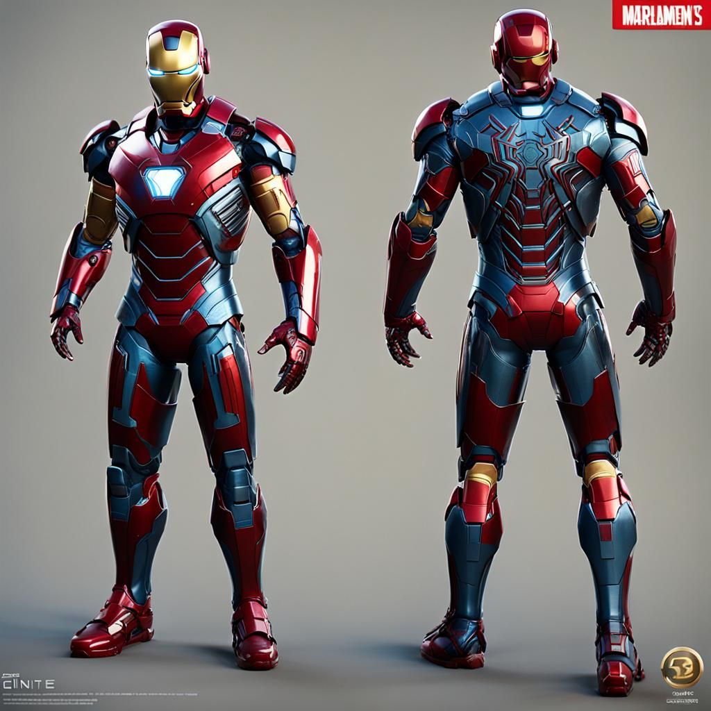 Iron Man in Spider-Man Colors, 3D Render