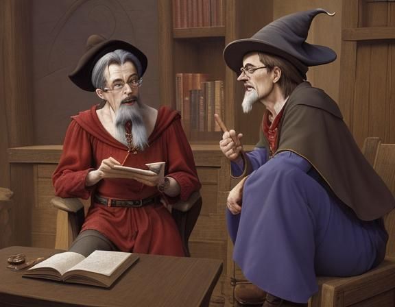 AI Image of Rincewind Arguing