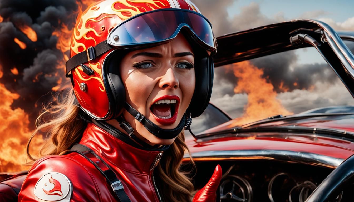 Girl in Burning Car: Fear and Flames