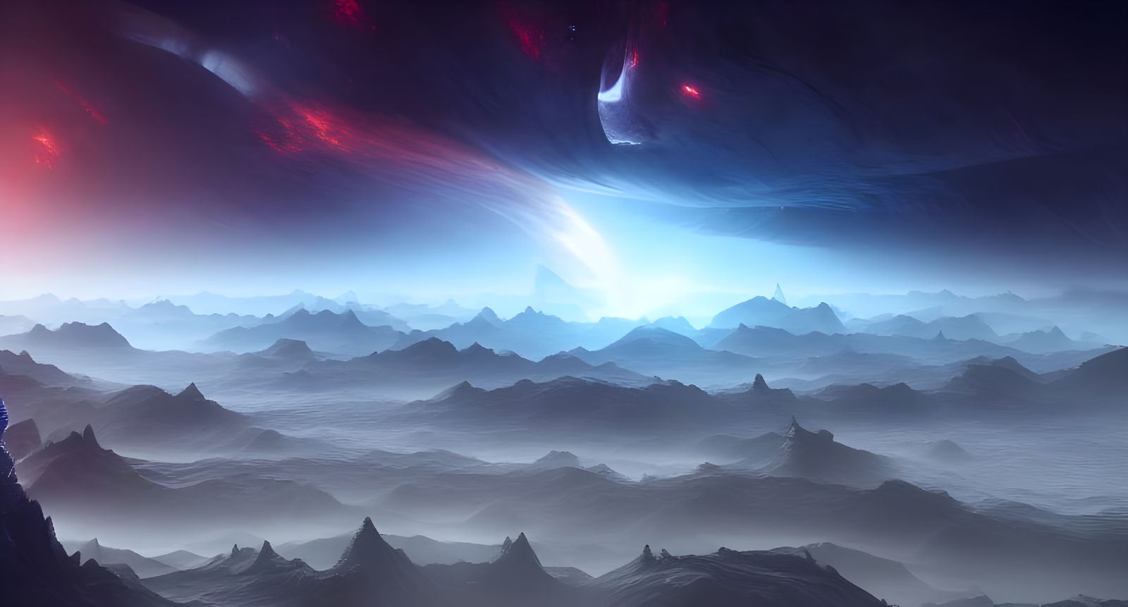 Black Hole Event Horizon in Detailed Matte Painting