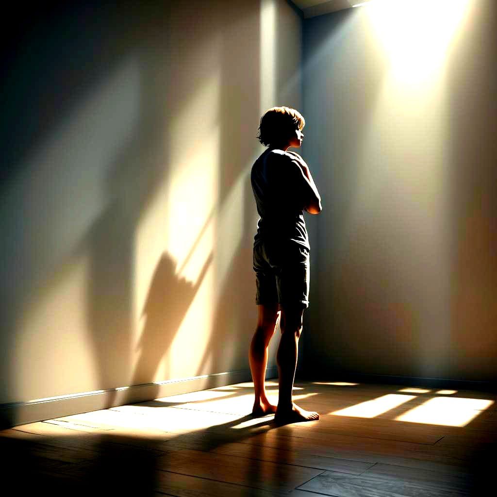 Isolation: A 3D Rendered Scene of Sadness and Longing