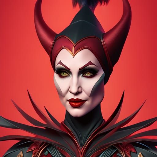 Maleficent with Clown Makeup Portrait