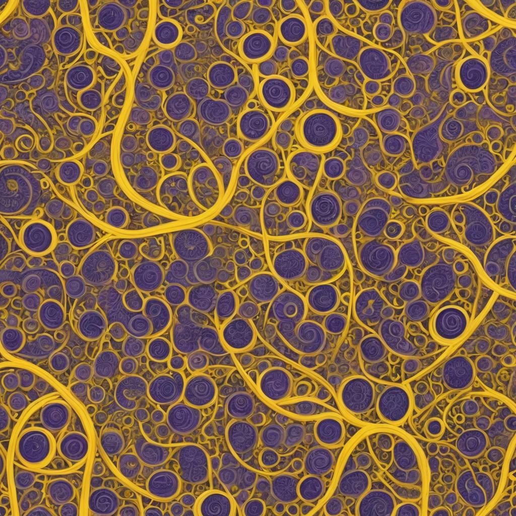 Detailed Painting of a Paragraph in Purple and Yellow