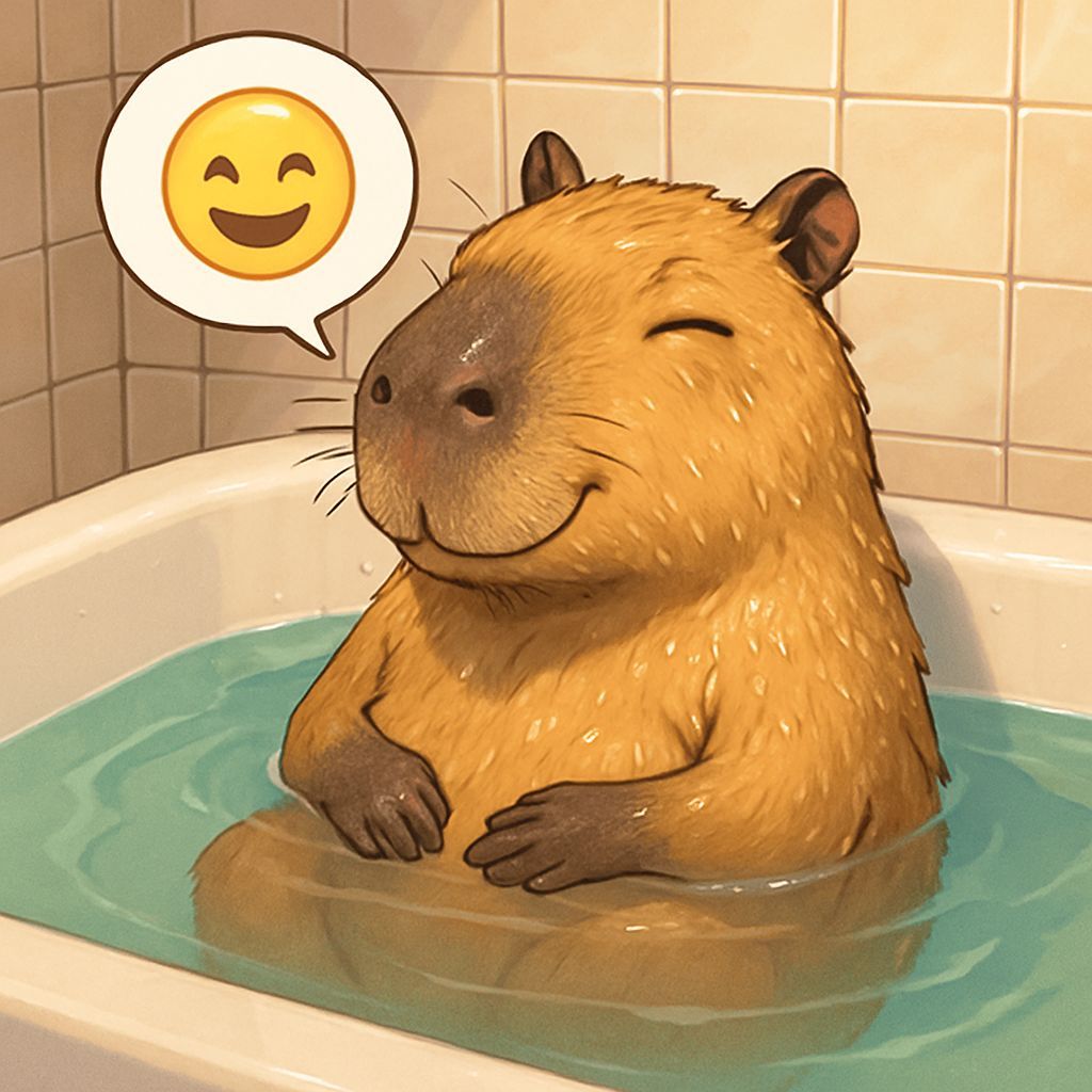 Relaxed Capybara Enjoying a Soothing Bath