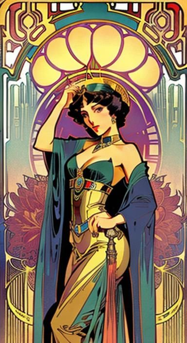 Art Deco Design in the Style of Alphonse Mucha