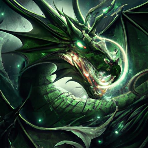 Epic Leaf Dragon Digital Matte Painting