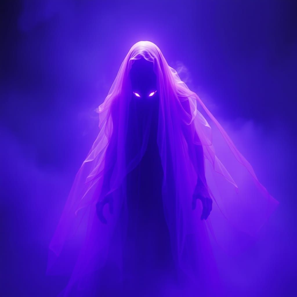 Ethereal Purple Haunter in Dark Surrealist Style
