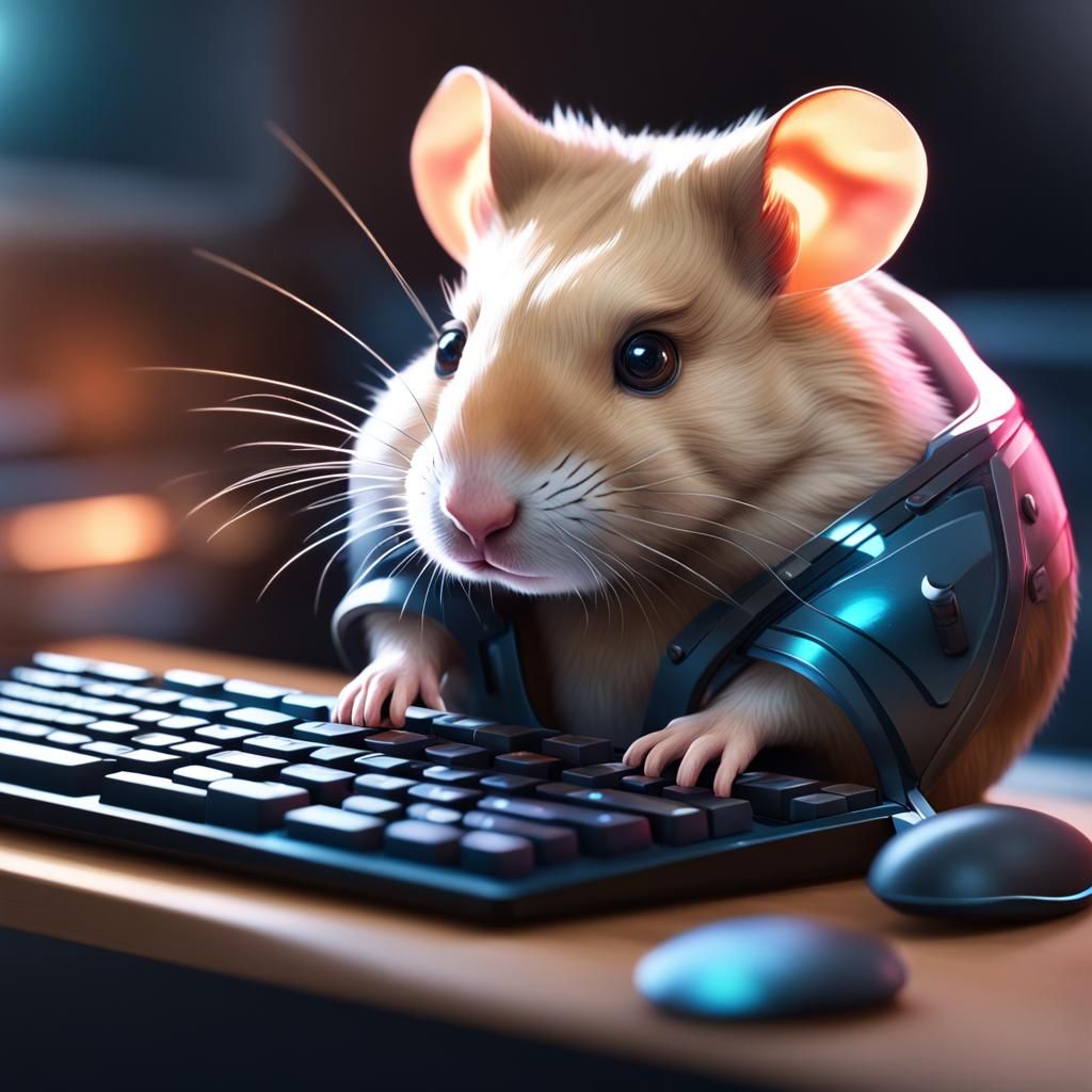 Hamster Coder: Hyperdetailed Portrait in Unreal Engine