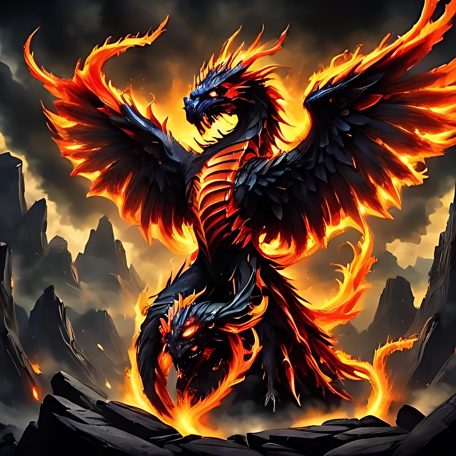 Infernal Zeus with Burning Body and Lightning