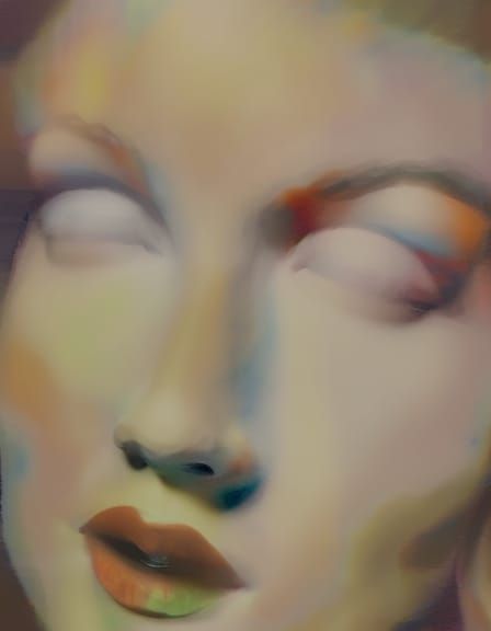 Realistic Woman Portrait in Impressionistic Mixed Media