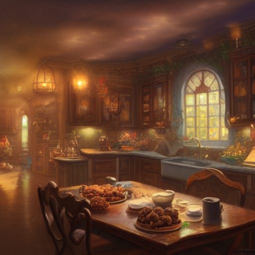 Muffin Still Life in Watercolor Style