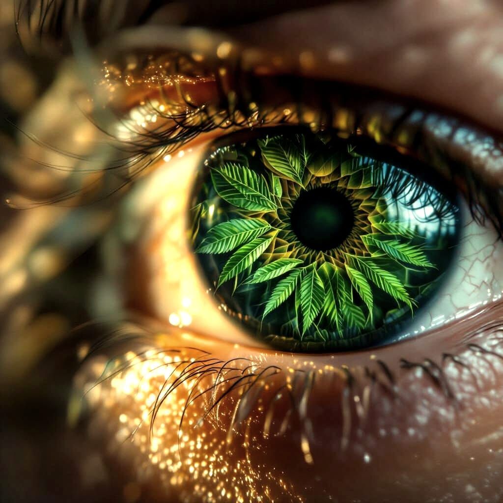 Hyper-Realistic Human Eye with Leaf Spiral Iris