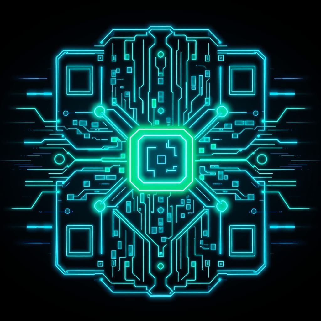 Futuristic Cyberpunk QR Code With Neon Glitches