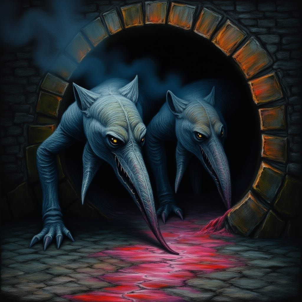 Dream Creatures Emerge From Tunnel With Glowing Eyes