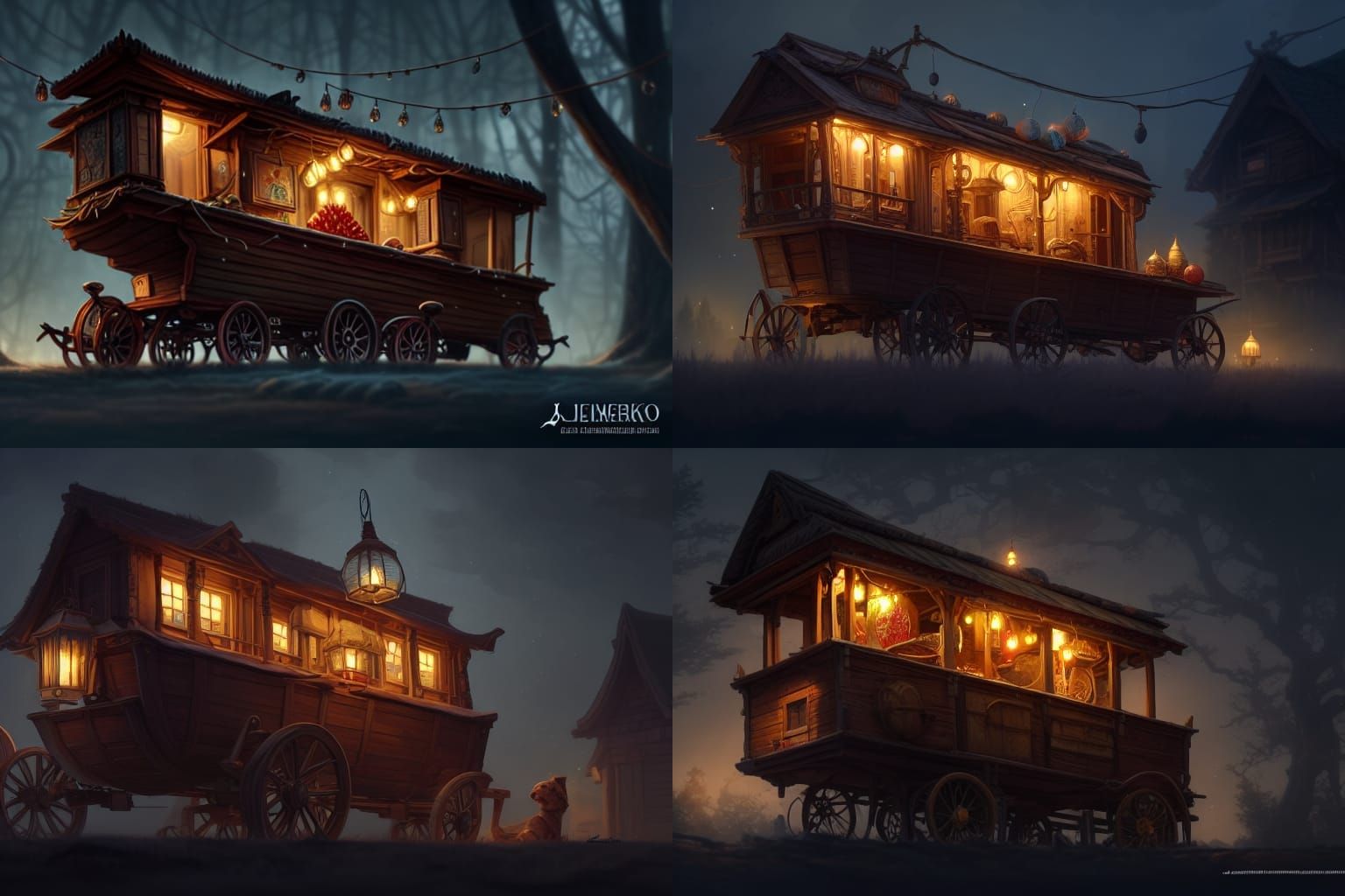 Futuristic Medieval House Wagon in 8K Resolution