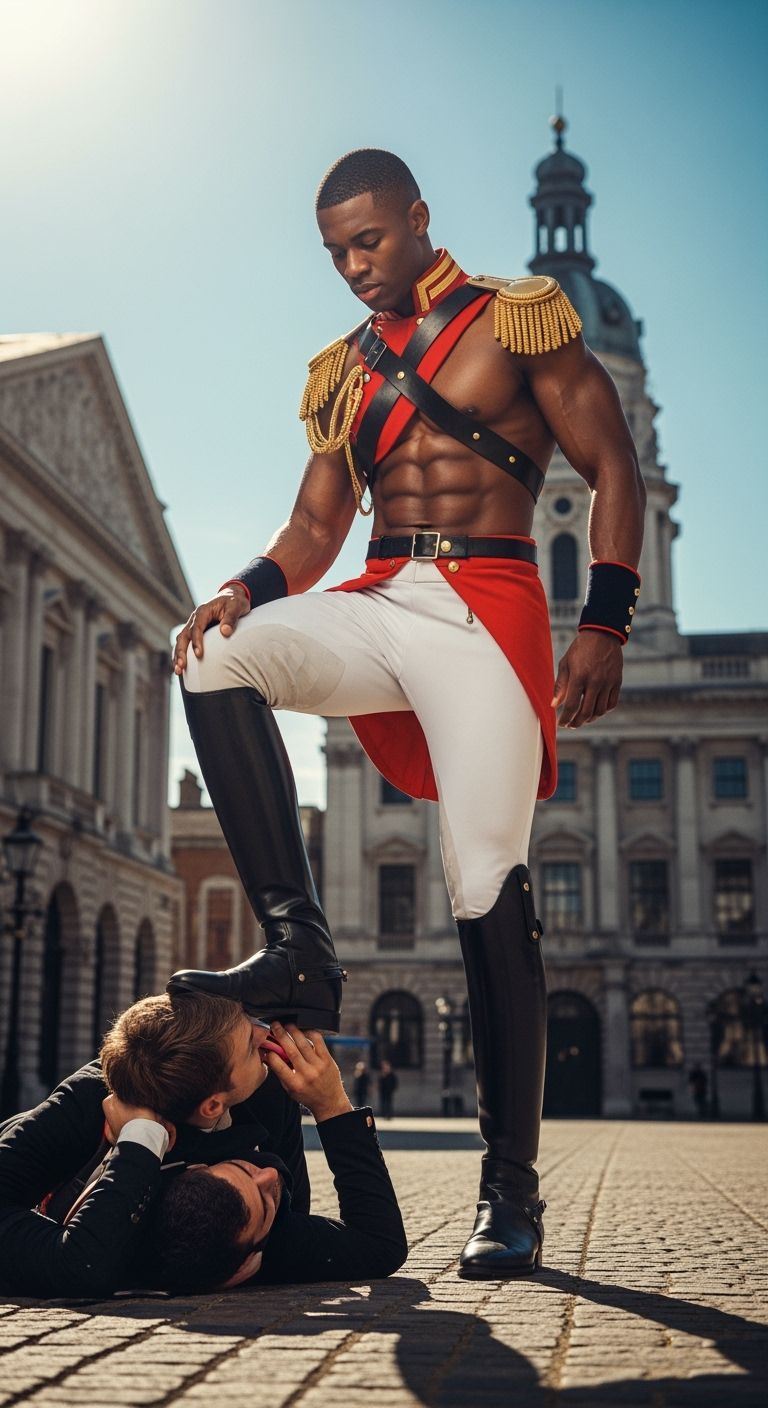 Giant Bodybuilder Tramples Foe on Throne Street