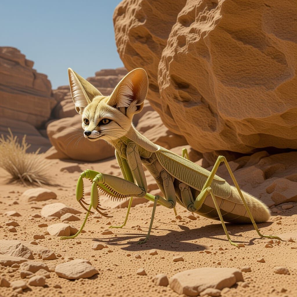 Camouflaged Desert Stalker: Sci-Fi Wildlife Photography