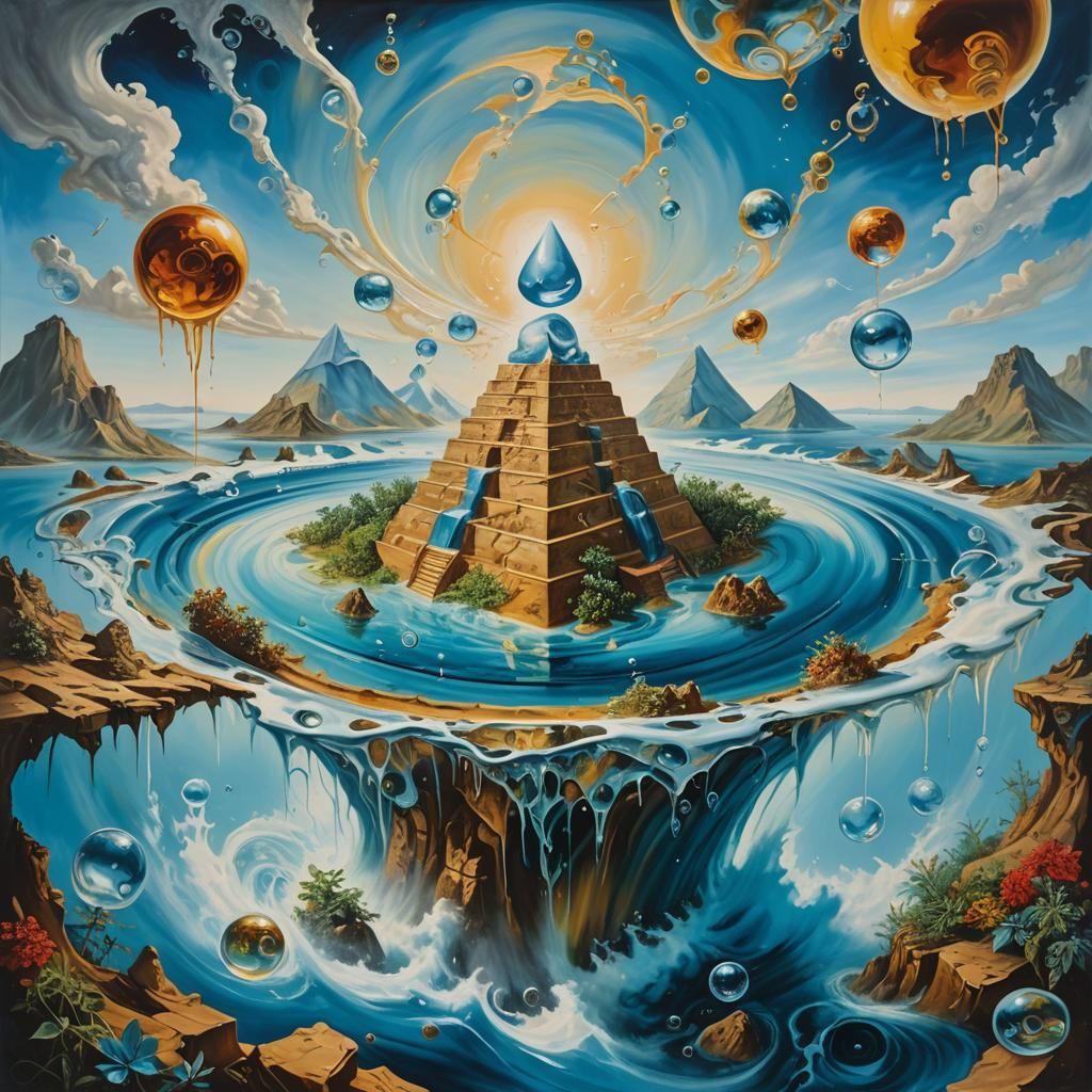 Surreal Floating Islands in a Gravity-Defying World