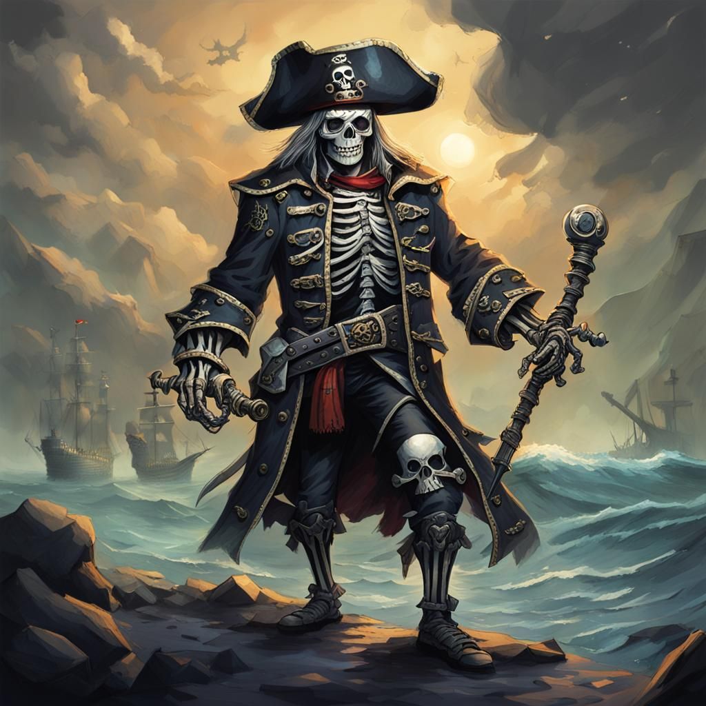 AI Generated Skeleton Pirate Lord