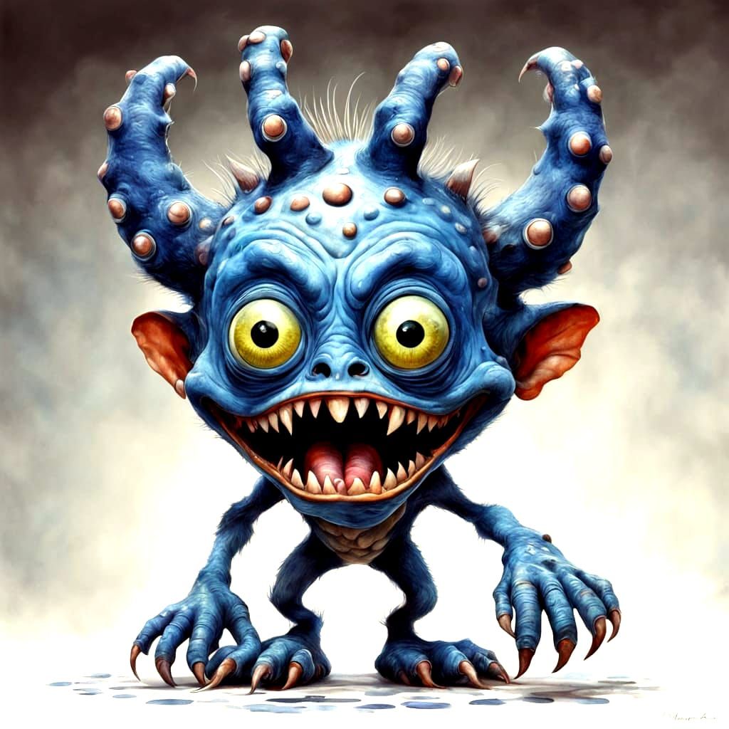 Blue nightmare monster