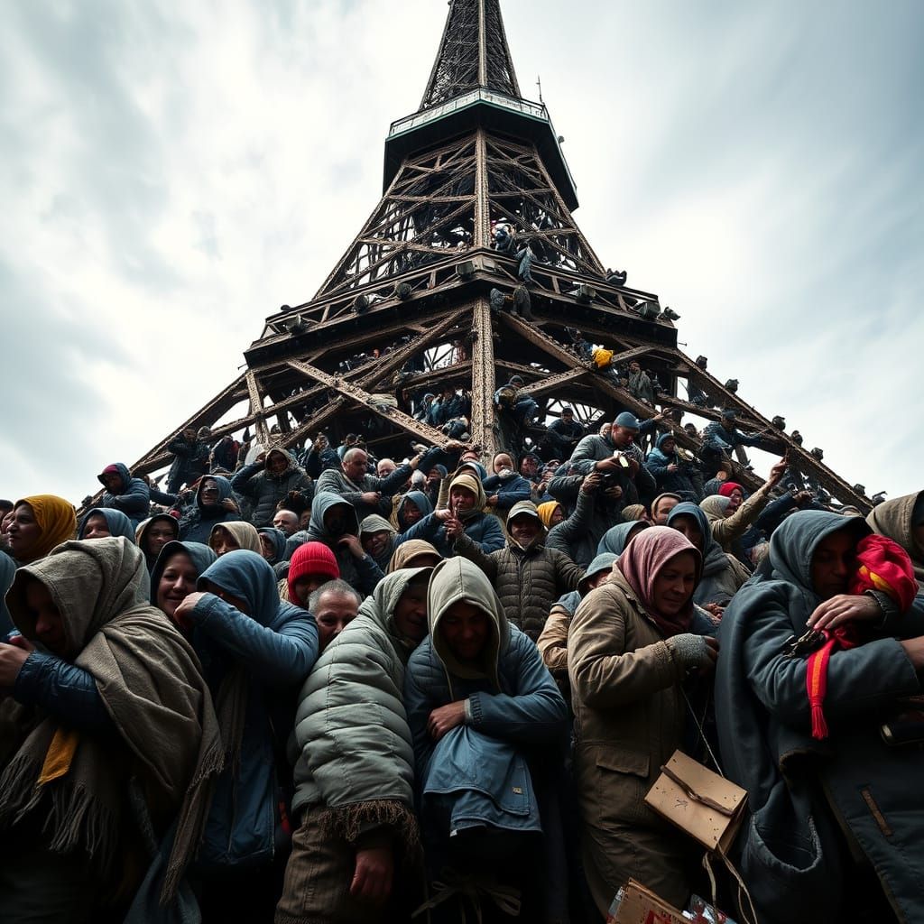 Blackpool Tower Constructed of Homeless People
