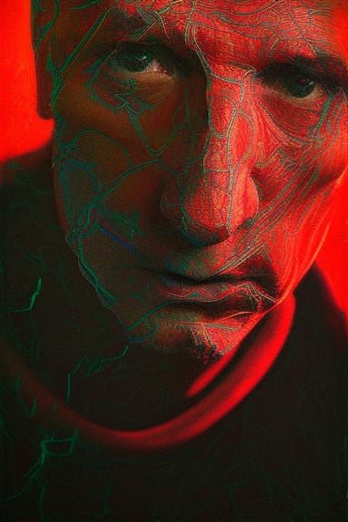 Reaper Portrait in Digital Stained Glass Style