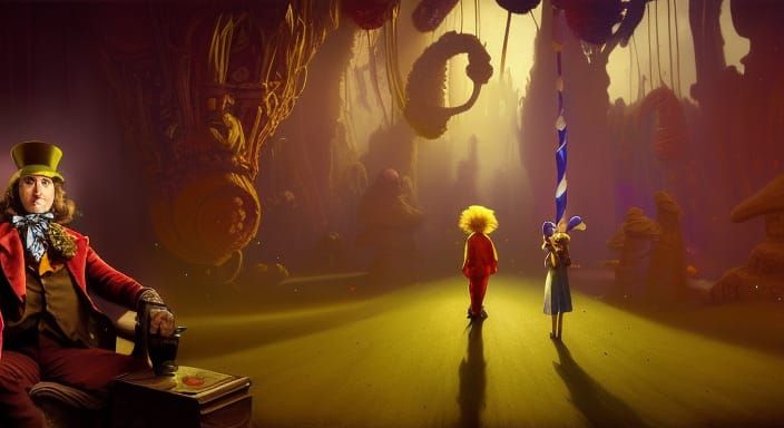 Willy Wonka and Oompa Loompa: Dark Fantasy Concept Art