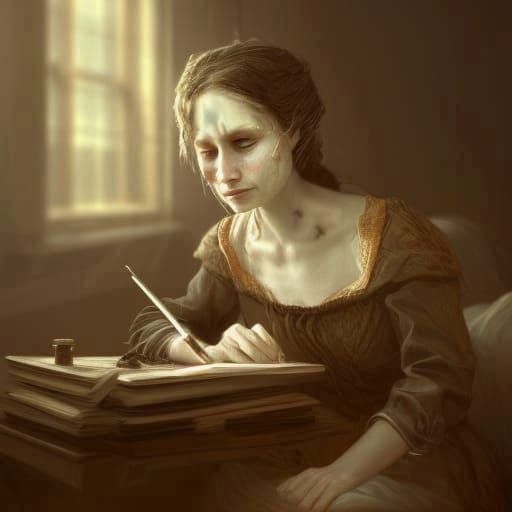Sickly Woman with Vampire Bite Writing Journal