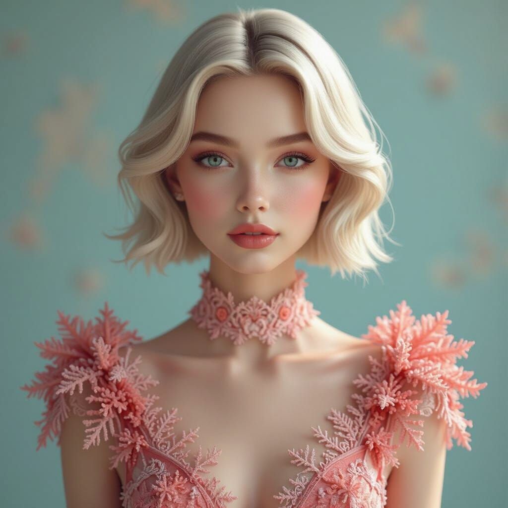 Coral Reef Woman in Stylized 3D Render