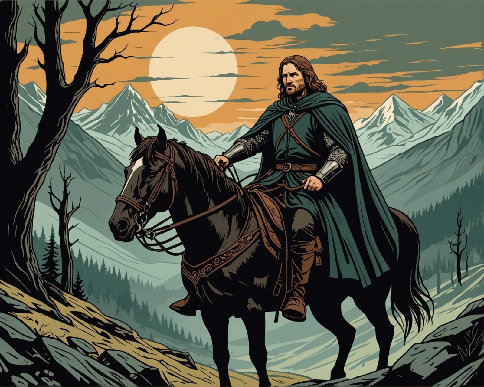 Boromir's Death: Tolkien-Style Illustration