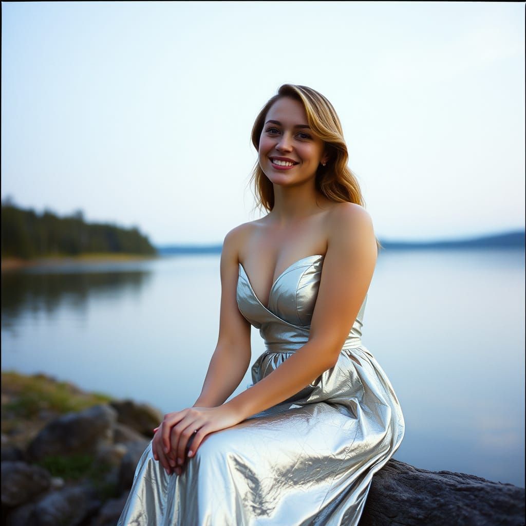 Ethereal Moment by a Serene Lake