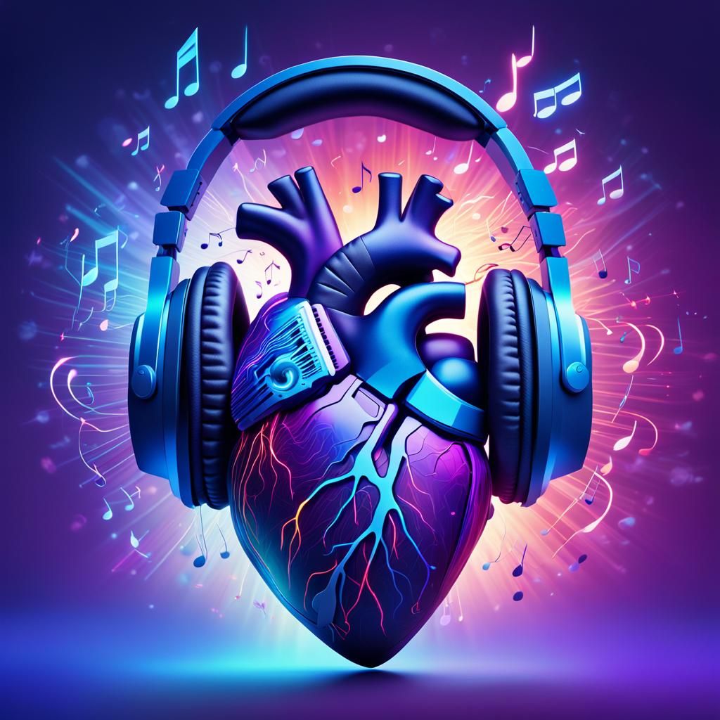Glowing Heart in Harmony: Digital Concept Art