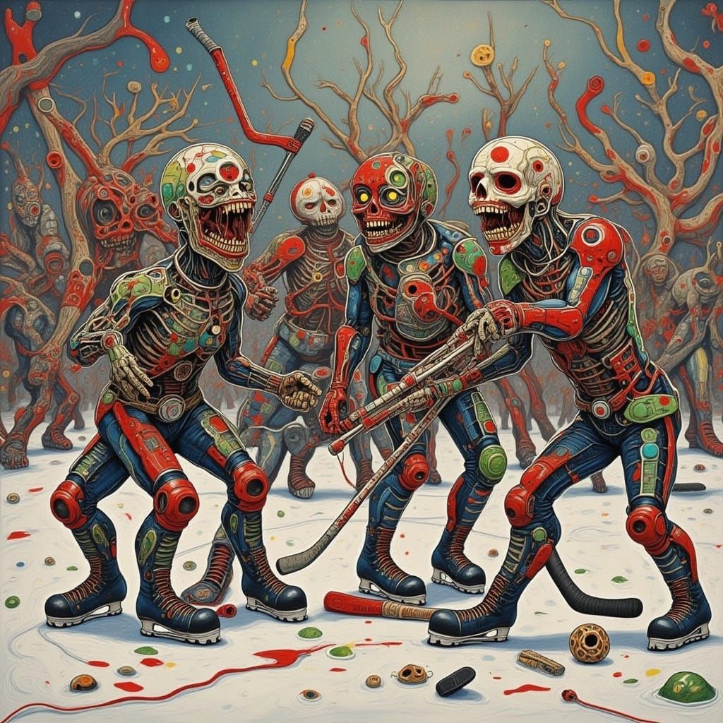 Zombie ice hockey game