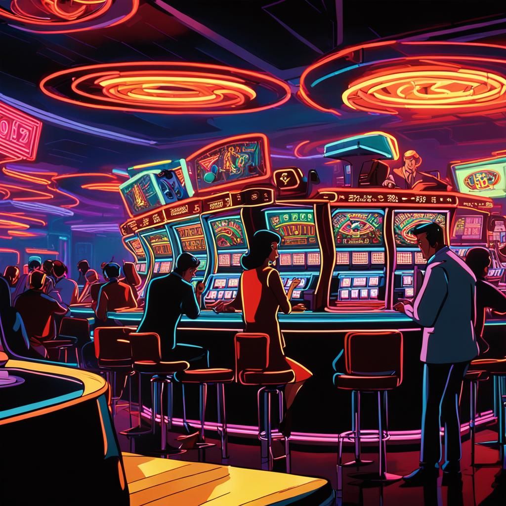 Neon Casino Nightlife in Vibrant Color