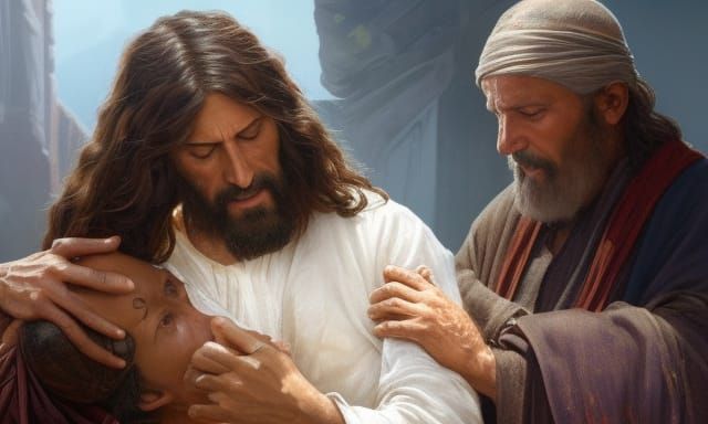 Jesus Christ healing a leper