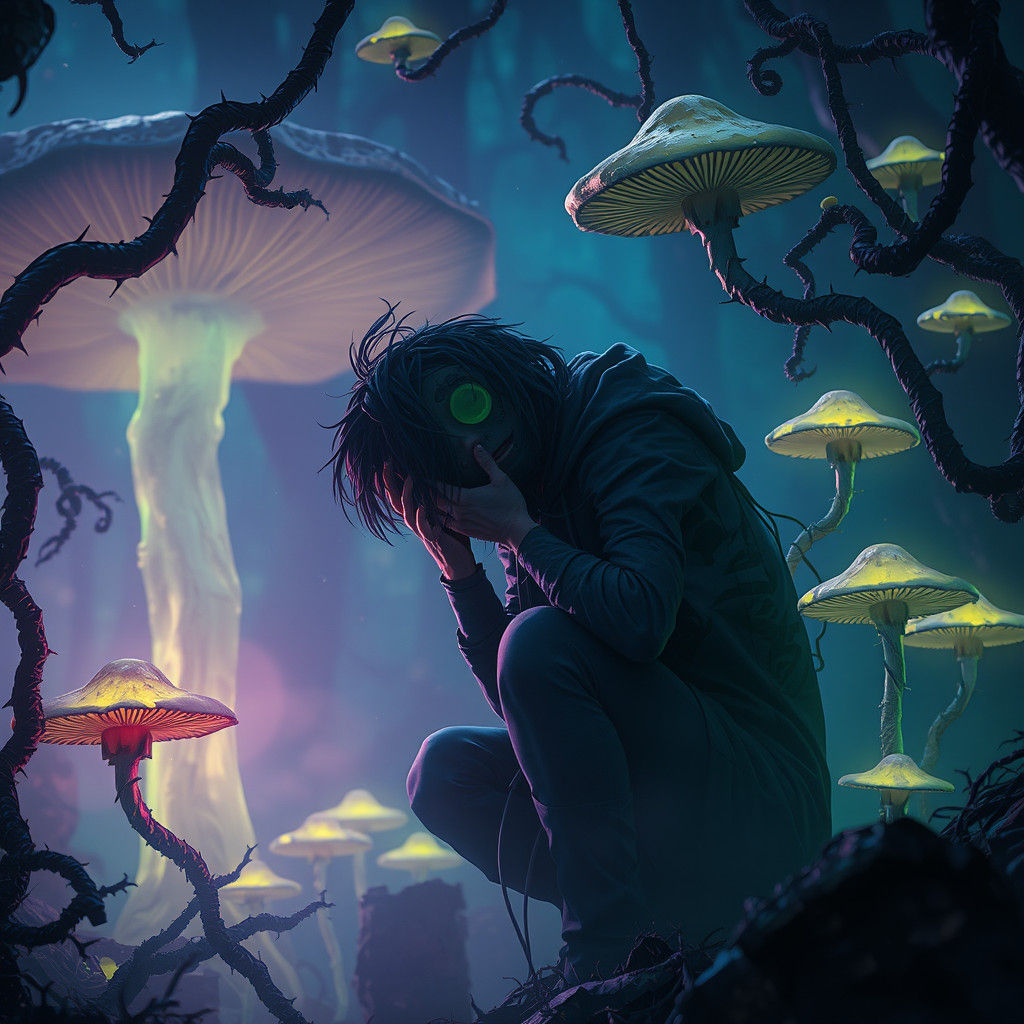 Eerie Forest: Withdrawal in a Digital Painting