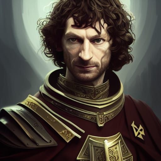 Gotye as Templar Knight: Hyperdetailed Portrait
