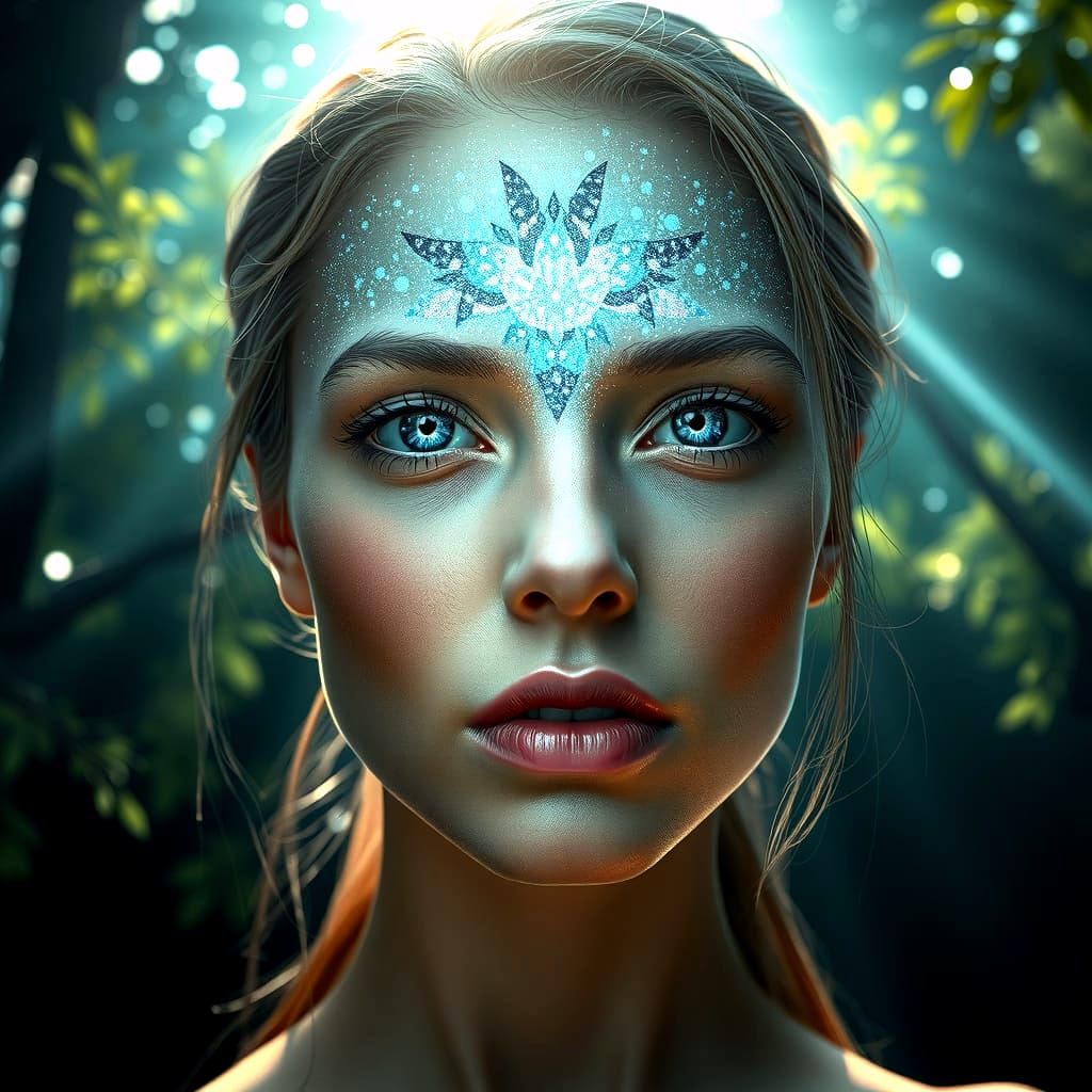 Hyperrealistic 3D Portrait with Sea in Her Eyes