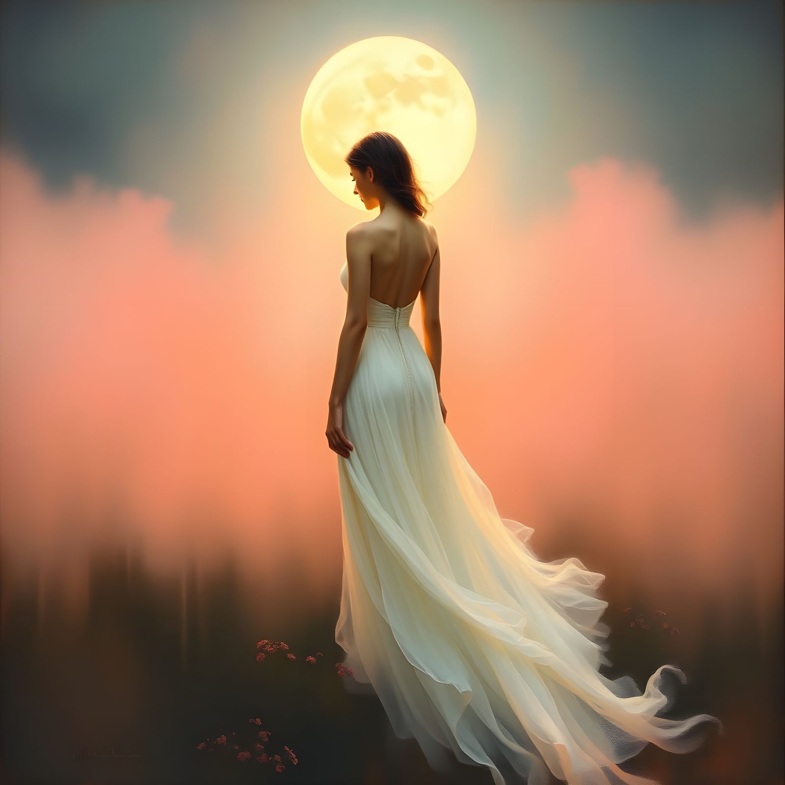 Dreamlike Moonlight Scene with Soft Glow