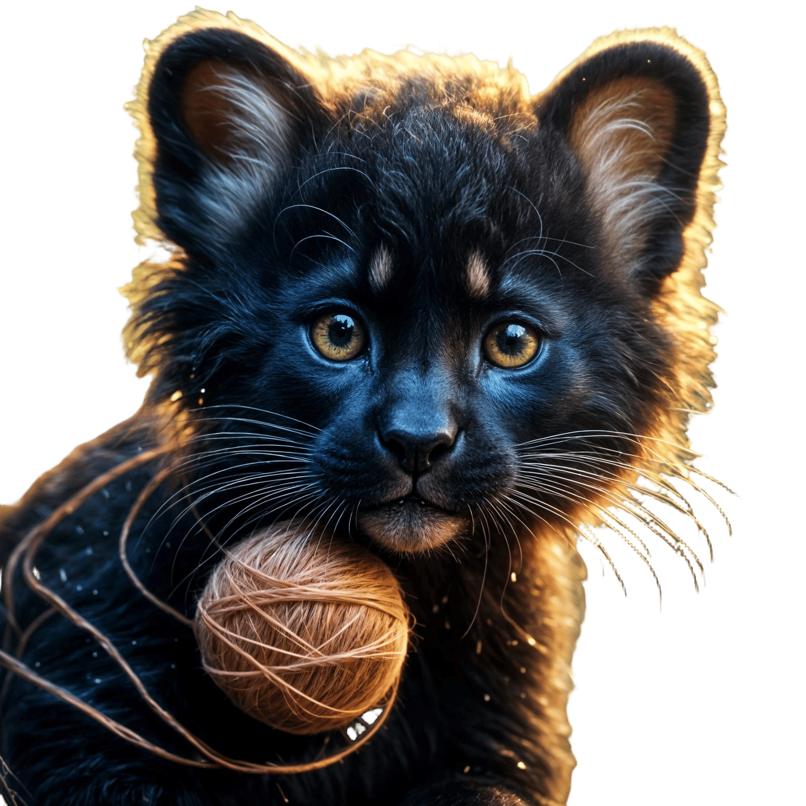 Adorable Panther Kitten in Vibrant Colors