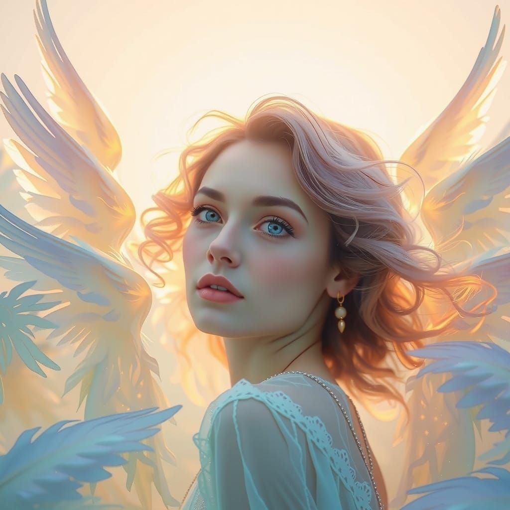 Radiant Goddess in Ethereal Glow