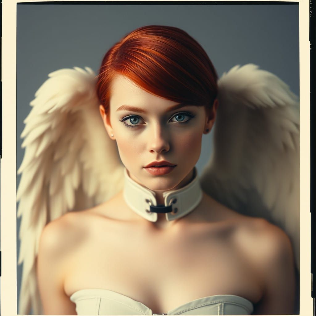 Sleek Angel Reveal in Moody, Dark Aesthetic