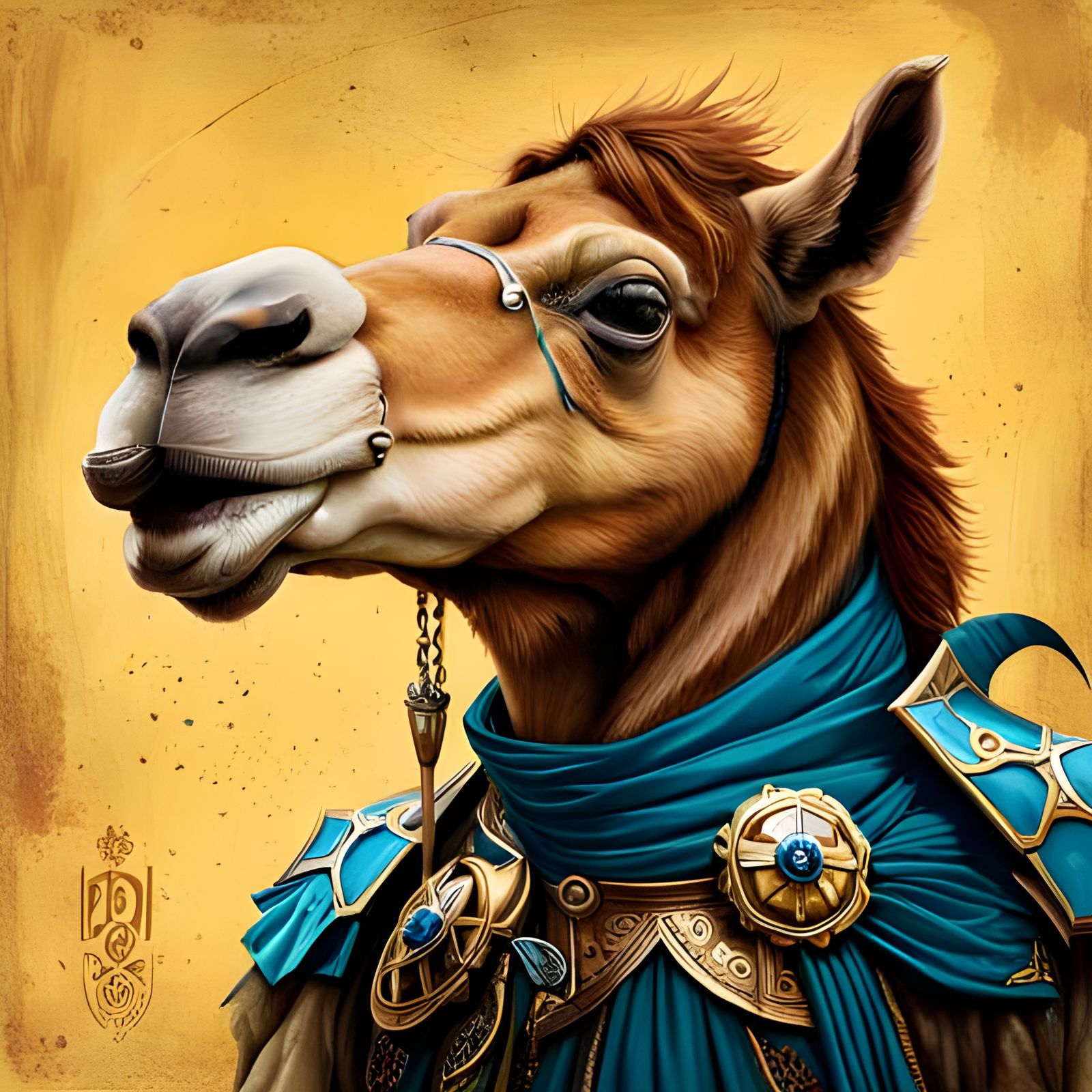 Camel Knight Portrait in Digital Art Style