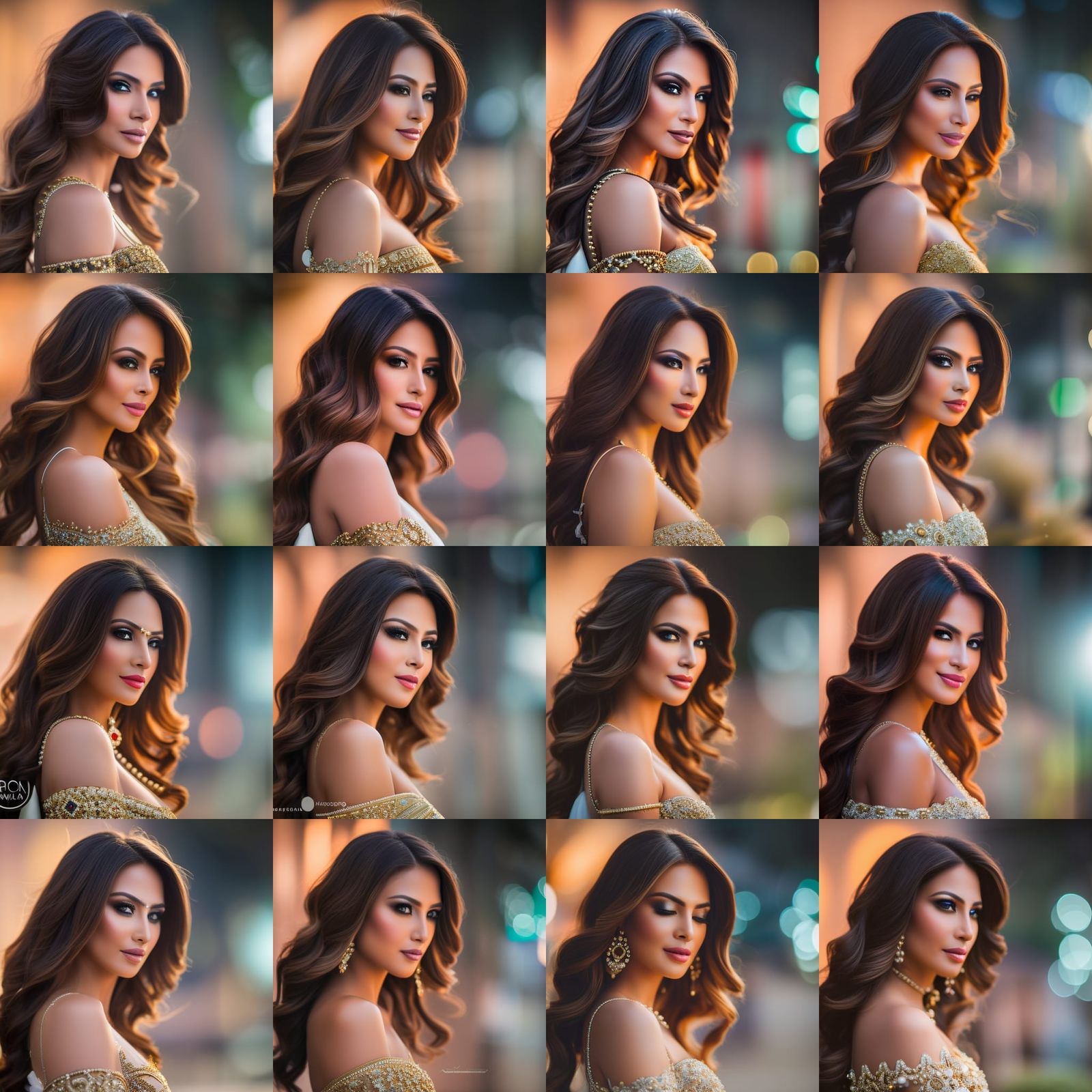 Smiling Auburn-Haired Woman with Peacock Feathers, Photoreal...